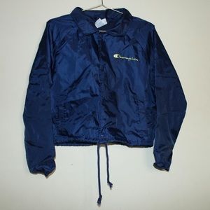 Women's Champion Cropped Coaches Jacket, Color Pop Logo
